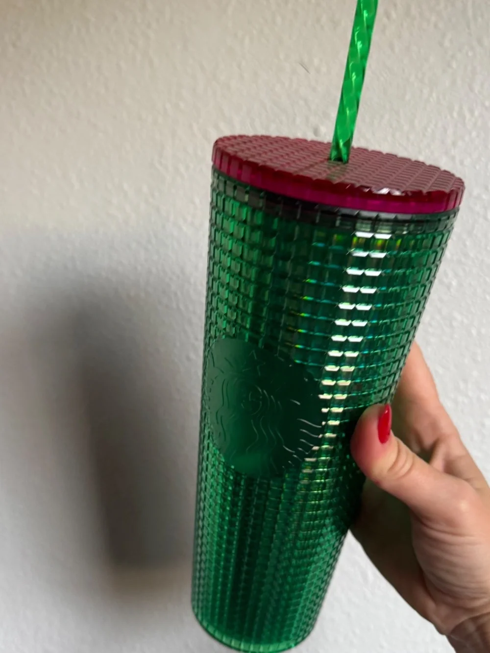 NEW Starbucks Studded Tumbler 24oz Cold Cup Holiday Christmas Red Lid Straw